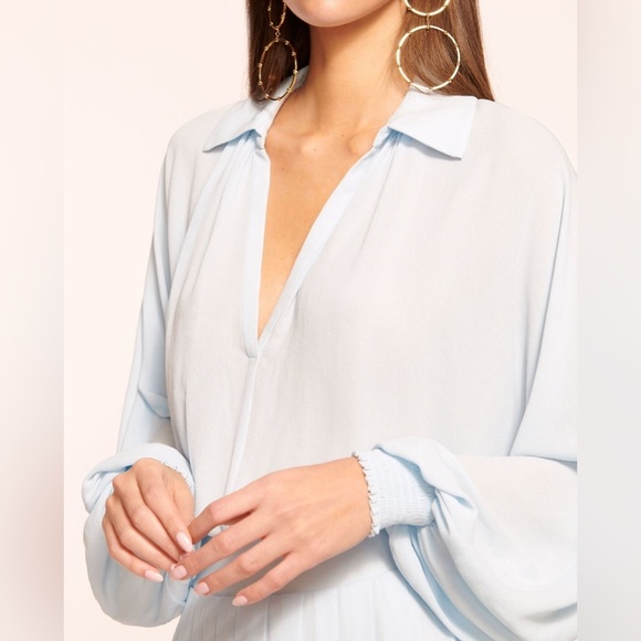 Ramy Brook Marina Long Sleeve Pleated Mini Dress - Picture 2 of 5